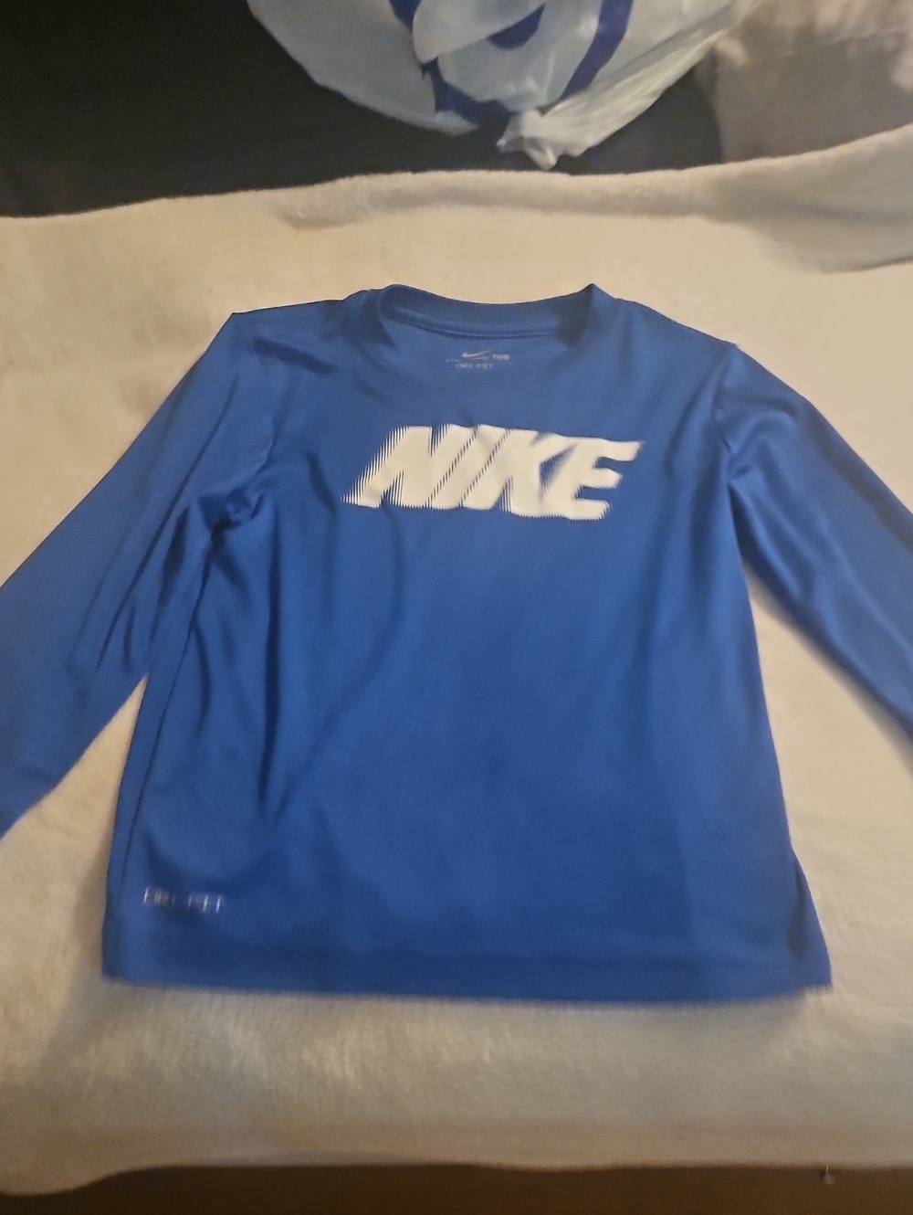 Nike Royal Blue Long-Sleeve Logo Performance Tee